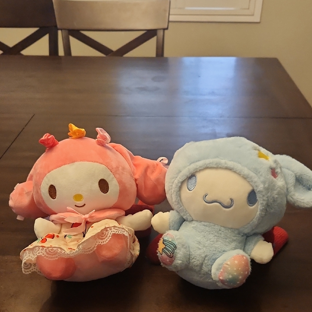 Cute Plush Toy Set - Pink and Blue